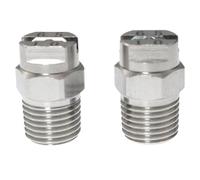 RLECS 2PCS High Pressure Washer Nozzles 65 Degree Spray Angle 1/4 inch BSPT Internal Thread 2mm Orifice Stainless Steel Fan Shaped Dust Removal Cleaning Spray Head