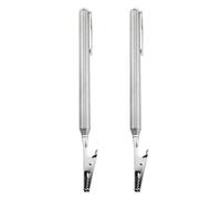 RLECS 2PCS Multi Purpose Silver Stainless Steel Telescopic Crocodile Clip 6-20inch Fixed Auxiliary Tool for Securing Cables Automotive Maintenance Handicraft Workshops