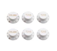 RLECS 6PCS 25.4x17x13.2mm Electric Guitar Volume Tone ABS Knobs Musical Instrument Accessories Designed for Asian/European 6mm Split Shaft Potentiometers