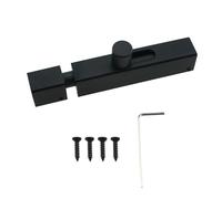 RLECS 75mm/3inch Bedroom Door Lock Door Reinforcement Lock Internal Door Slide Lock Aluminium Square Plain Latch Black Slide Bolt Latch Suitable for Bathroom Bedroom Locker and Cabinet