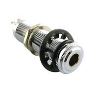 RLECS Brass Electric Guitar Bass 1/4Inch Barrel Jack 44.5x16cm Cylinder Input/Output Mono Active Long Threaded Jack Socket Guitar Parts & Accessories, Silver