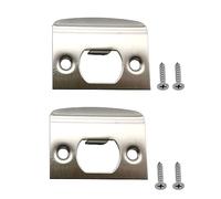 RLECS Niversal Door Strike Plate 2PCS 57mm/2.24inch 201 Stainless Steel Dead Latch Door Strikes with Screws