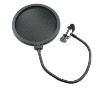 RLECS Professional Microphone Windshield Anti Vibration Filter Dual Layer Windshield with 360 Degree Gooseneck Clamp Stabilising Arm Suitable for Recording Studios Multimedia Production Entertainment