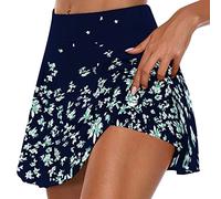 RLEHJN 2 in 1 Running Shorts Women Warehouse Clearance, Pleated Tennis Skirt for Women with Shorts Floral Printed Golf Skort High Waist Athletic Sports Mini Skirt for Running Workout Yoga