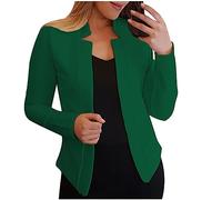 RLEHJN Blazer for Women UK Clearance Blazer Jacket Long Sleeve Suit Blazer Solid Color Coat Stand Collar Workwear Plain Open Front Cardigans with Pockets Casual Outerwear 8-22