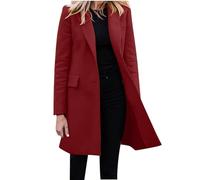 RLEHJN Blazer for Women UK Clearance Long Blazer Jacket Long Sleeve Suit Blazer Loose Plain Oversized Coat Jacket Lapel Workwear Tops Single Breasted Coats with Pockets Casual Outerwear