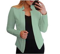 RLEHJN Blazer for Women UK Sale Clearance Blazer Jacket Long Sleeve Suit Blazer Solid Color Coat Stand Collar Workwear Plain Open Front Cardigans with Pockets Casual Outerwear 8-22