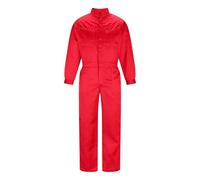RLEHJN Boiler Suits for Men Mechanics, Men's Work Coveralls Solid Color Protective Polycotton Work Overalls Workwear Boilersuit Boiler Suit for Mechanics Warehouse Garages S-4XL Red