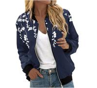 RLEHJN Bomber Jacket Women UK Clearance Lightweight Flight Jackets Ethnic Style Floral Printed Baseball Jackets Long Sleeve Zip Up Casual Coat with 2 Pockets Autumn Outerwear Size 8-22