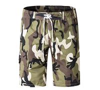 RLEHJN Camo Cargo Swim Shorts Men UK Clearance Quick Dry Camouflage Swim Trunks Surfing Boardshorts Holiday Beach Shorts Breathable Half Pants Straight Leg Swimsuit Bottom