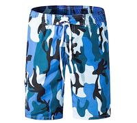 RLEHJN Camo Cargo Swim Shorts Men UK Sale Clearance Quick Dry Camouflage Swim Trunks Surfing Boardshorts Holiday Beach Shorts Breathable Half Pants Straight Leg Swimsuit Bottom