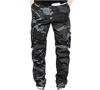 RLEHJN Cargo Trousers for Men UK Sale Clearance Camouflage Trousers Cargo Pants Men Combat Cotton Casual Multi-Pockets Joggers Work Wear Outdoor Camping Hiking Regular Fit Stretch Cuffed Sweatpants