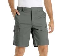 RLEHJN Chino Shorts Men Warehouse Clearance, Mens Smart Shorts Slim Fit Twill Half Pants Casual Summer Elasticated Waist Short Bottoms with Pockets for Beach, Golf, Walking & Outdoors S-4XL Gray