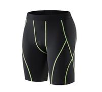 RLEHJN Compression Shorts Men Gym Running Sports Workout Shorts with Blue Stripe Breathbale Underwear Bodybuilding Tights Activewear Compression Fit Undershorts for Cycling, Yoga, Boxing