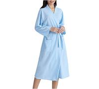 RLEHJN Dressing Gowns for Women and Men UK Clearance Lightweight Luxury Dressing Gown Unisex Waffle Couples Bathrobes Comfy Solid Color Bath Robes with Belt Sleepwear Loungewear Nightwear
