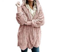 RLEHJN Fleece Jacket Women Limited Time Deals Fleece Lined Hoodie 2024 Winter Fluffy Coat Plain Cozy Fuzzy Sherpa Hoodies Front Open Warm Plush Cardigan Ladies Jumper Hooded Overcoat