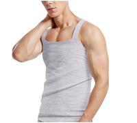 RLEHJN Gym Vests for Men UK Cotton, Mens Tank Tops Slim Fit Sports Training Vest Tops Summer Plain Sleeveless Tshirt Casual Square Neck Undershirts Everyday Athletic Wear Workout Tee Shirts M-3XL
