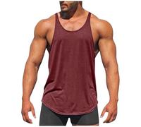 RLEHJN Gym Vests for Men UK Cotton, Mens Tank Tops Slim Fit Sports Training Vest Tops Summer Quick Drying Plain Sleeveless Tshirt Casual Stretch Undershirts Everyday Athletic Wear Workout Tee Shirts
