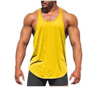 RLEHJN Gym Vests for Men UK Cotton, Mens Tank Tops Slim Fit Sports Training Vest Tops Summer Quick Drying Plain Sleeveless Tshirt Casual Stretch Undershirts Everyday Athletic Wear Workout Tee Shirts