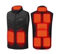 RLEHJN Heated Gilet for Men Heated Body Warmer Sleeveless Jackets with 9 Heating Zones Winter Unisex USB Electric Vest Warm Heating Coat for Outdoor Camping Riding Hiking (No Power Bank) S-5XL