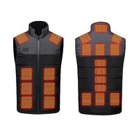 RLEHJN Heated Vest Men UK Clearance Heated Body Warmer Lightweight Heated Gilet USB Rechargeable Electric Heated Jacket Winter Warm Heated Clothing Coat for Outdoor Working, Skiing, Hiking, Camping
