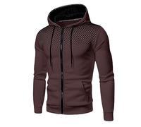 RLEHJN Hoodies for Men UK Sale Clearance, Polka Dots Printed Running Jacket Mens Autumn Long Sleeve Tops Casual Hooded Coats with Pocket Outerwear Sweatshirts Sweater Full Zip Hoody for Sports Gym