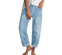 RLEHJN Jeans for Women UK Sale Clearance, Ladies Jeans Vintage Straight Leg High Waisted Trousers Denim Everyday Lounge Pants Streetwear Button Pants Full Length Bottoms with Pockets