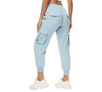 RLEHJN Joggers for Women UK Sale Clearance, Womens Cargo Trousers Elasticated Waist Cropped Trousers with Pockets Sweatpants Work Jogging Bottoms Outdoor Hiking Walking Combat Yoga Pants Activewear