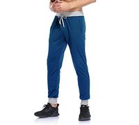 RLEHJN Mens Joggers UK Clearance Tracksuit Bottoms Men Plain Gym Joggers Stretch Cuffed Jogging Bottoms Elasticated Waist Casual Trousers Drawstrings Sweatpants for Sports Blue
