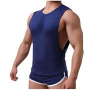 RLEHJN Mens Shorts and Vest Sets Summer Tracksuits Loose Sweatsuits Solid Color Co Ord Sets Crew Neck Tank Tops & Short Shorts with Pockets Sleeveless 2-Piece Sportswear for Running Athletic Exercise