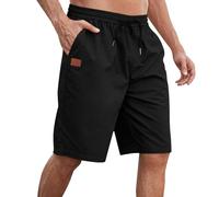 RLEHJN Mens Shorts Elasticated Waist Summer Warehouse Clearance Solid Color Cotton Work Shorts Lightweight Casual Short Pants Breathable Loose Fit Bottoms with Drawstring and Pockets M-4XL