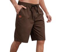 RLEHJN Mens Shorts Elasticated Waist Summer Warehouse Clearance Solid Color Cotton Work Shorts Lightweight Casual Short Pants Breathable Loose Fit Bottoms with Drawstring and Pockets M-4XL