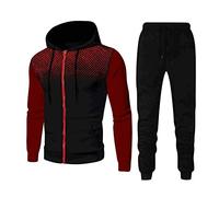 RLEHJN Men's Tracksuit Set UK Clearance Hoodies Full Zip Sweatsuits Top Trouser Sets Winter Casual Jumper Sport Sweat Suit with Dots Sweatshirts Tops Sportswear Suits Slim Fit Sweater 2 Piece Sets