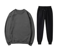 RLEHJN Men's Tracksuits Full Set 2 Piece Outfits Pullover Trousers Tracksuit Set Solid Color Long Sleeve Sweatshirts and Joggers Bottoms Slim Fit Co Ord Sets Casual Sport Active Wear L-4XL