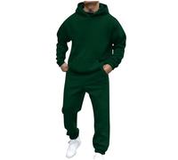 RLEHJN Men's Tracksuits UK Clearance Tracksuit Set Hoodies Tops and Trouser Sets Casual Sport Sweat Suit Pullover Sweatshirts Tops & Sportswear Suits Solid Color Sweater 2 Piece Sets