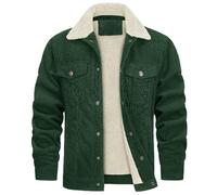 RLEHJN Military Jacket Men UK Clearance, Corduroy Bomber Fleece Jacket Mens Winter Coat Sherpa Lined Trucker Jackets Lapel Collar Combat Casual Cargo Jacket Warm Cotton Outerwear with Pockets