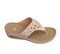 RLEHJN Orthopedic Sandals Women, Wedge Flip Flops Non-Slip Beach Shoes Toe Post House Slippers Shower Slides Walking Thong Sandals Ladies Summer Shoes for Indoor and Outdoor Size 3.5-7.5