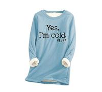 RLEHJN Oversized Sweatshirt Women, Ladies Fleece Tops Casual Loose Jumper Dress Sherpa Fleece Lined Longline Sweatshirts Letter Print Warm Tops Autumn/Winter Sweaters Thicken Pullover