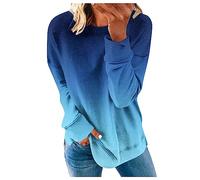 RLEHJN Oversized Sweatshirt Women, Womens Jumpers Casual Gradient Printed Pullover Autumn Long Sleeve Tops Crewneck Sweaters Loose Fit Sweatshirts Comfortable Jumper Size 8-16 Black