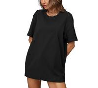 RLEHJN Oversized T Shirts for Women UK Clearance 2025 Short Sleeve Tops Summer Crew Neck Tshirts Solid Color Tunic Tops Ladies Elegant Blouses Casual Basic Tee Shirts Baggy Pullover S-XXL