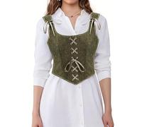 RLEHJN Renaissance Corset Tops for Women Gothic Medieval Corset Lace Up Underbust Vintage Going Out Overbust Shapewear Tank Tops Ladies Basques Solid Color Bustier Women's Bustiers & Corsets