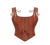 RLEHJN Renaissance Corset Tops for Women Gothic Medieval Corset Lace Up Underbust Vintage Going Out Overbust Shapewear Tank Tops Ladies Basques Solid Color Bustier Women's Bustiers & Corsets