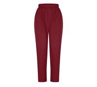 RLEHJN Scrub Trousers Nursing Pants with Elastic Waist Unisex Medical Uniform Scrub Trouser Medical Doctor Uniform Men Women Tunic Nurse Scrubs Work Wear Pant Solid Color Bottoms S-3XL Wine