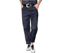 RLEHJN Smart Trousers for Women UK Striped Printd Spring Summer Trousers with Pockets Office Smart Suit Pants Casual Pleated Pants Straight Leg Full Length Bottoms Warehouse Deals Clearance Black