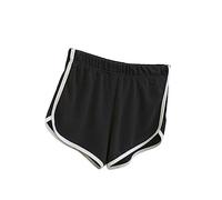 RLEHJN Sports Shorts Women UK Sale Clearance Gym Running Shorts Elasticated Waist Workout Activewear Striped High Waisted Short Hot Pants Lounge Wear Above The Knee Offers of The Day 2025 Black