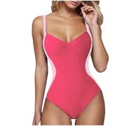 RLEHJN Swimming Costume Women Tummy Control, Women's One-Piece Swimsuits Clearance Plain V Neck Monokini Swimsuits Modest Swimwear Sports Padded Bathing Suit Beachwear Swim Suits XS-3XL
