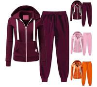 RLEHJN Tracksuit Womens Full Set Matching Two Piece Outfit Zip Up Hoodies and Jogging Bottoms Sweatpants Spring Autumn Track Suits Running Yoga Activewear Sets Lounge Wear Co Ord Sets Travel Outfits
