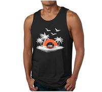 RLEHJN Vest Tops for Men Cotton, Mens Tank Tops Sports Training Vests Summer Hawaiian Printed Sleeveless Tshirt Beach Holiday Singlets Casual Undershirts Everyday Athletic Wear Workout Tee Shirts