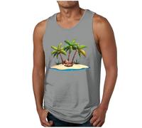 RLEHJN Vest Tops for Men Cotton, Mens Tank Tops Sports Training Vests Summer Hawaiian Printed Sleeveless Tshirt Beach Holiday Singlets Casual Undershirts Everyday Athletic Wear Workout Tee Shirts