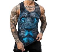 RLEHJN Vest Tops for Men, Mens Tank Tops Sports Training Vests Summer Animals Printed Sleeveless T Shirt Hawaiian Beach Holiday Singlets Casual Undershirts Everyday Athletic Wear Workout Tee Shirts